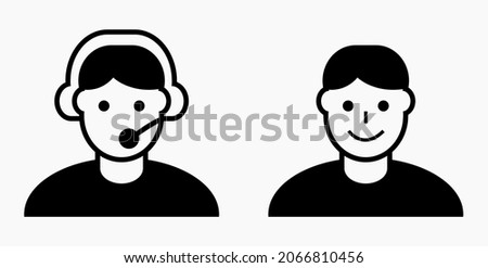 Icon on line assistant consultant. Adviser. Advisor. Counselor. Counsellor. Consultor. Assistant. Operator. Vector icon.