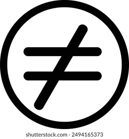 icon on metal internet button not equal sign 