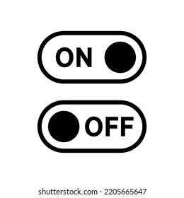 Icon on and off. Designation of parameter activity, on web and mobile devices. Isolated vector illustration on white background.