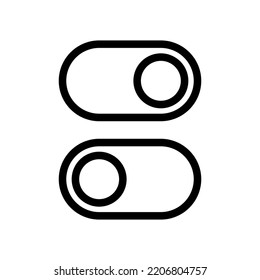Icon on and off. Designation of parameter activity, on web and mobile devices. Isolated vector illustration on white background.