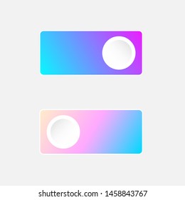 Icon On And Off Toggle Switch Button. Toggle Element For Mobile App, Web Design, Animation. Light And Dark Buttons.