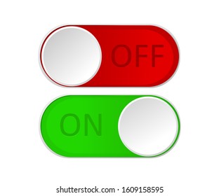 Icon On and Off toggle switch button. Vector illustration.