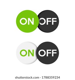 Icon On and Off toggle switch button. Vector illustration.