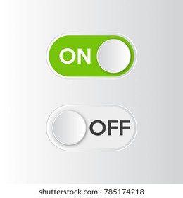 Icon On and Off toggle switch button. Vector illustration.