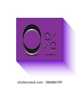 icon on a purple background, zero percent discount