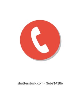  icon on red circle background with shadow