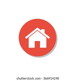 icon on red circle background with shadow