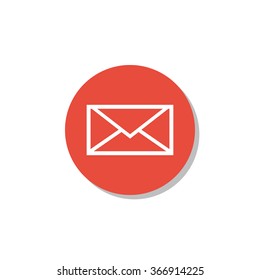  icon on red circle background with shadow