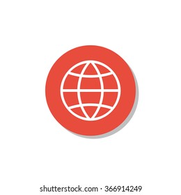  icon on red circle background with shadow