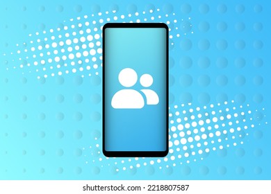 Icono en la pantalla del smartphone al estilo popular de las redes sociales. Diseño moderno de medios sociales publicitarios. Ilustración vectorial. EPS10