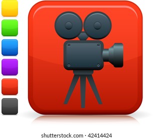 icon on square internet button  Six color options included.