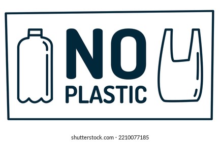 an icon on the theme of caring for nature and zero waste. the inscription do not use plastic. Vector icon in flat style