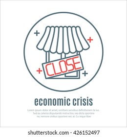 icon on a theme of economic crisis with market