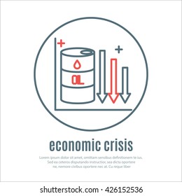 icon on a theme of economic crisis