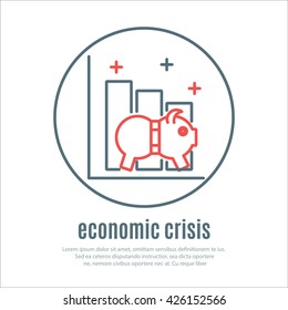 icon on a theme of economic crisis