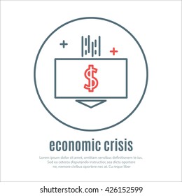 icon on a theme of economic crisis