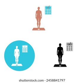 icon on the theme of healthy lifestyle and weight control.