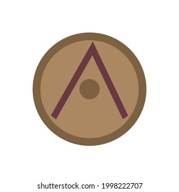 Icon on white background coat of arms of ancient greece