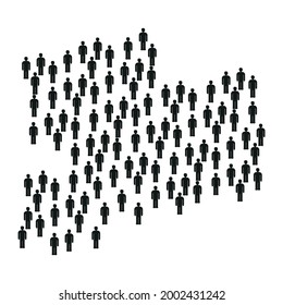 Icon on white background of crowd of people