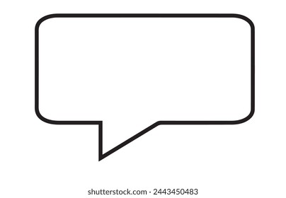 icono en un fondo blanco mensaje discurso burbuja contorneado vector icono. Signo aislado simple moderno. Ilustración vectorial perfecta de píxel Chat icono de vector