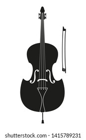 Сello icon on white background. Musical instrument icon. Vector illustration.