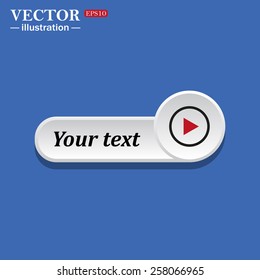 icon on white button for web sites. Blue background with shadow. play. icon. vector design