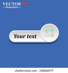 icon on white button for web sites. Blue background with shadow. Indicator lights on the car dashboard, dipped beam, main beam, fog lights, brake, rear fog lights. icon. vector design