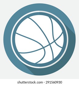 Icon on white circle with a long shadow