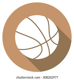 Icon on white circle with a long shadow