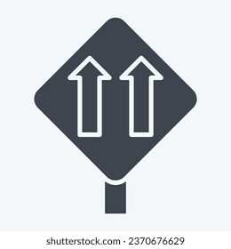 Icon One Way Traffic. related to Road Sign symbol. glyph style. simple design editable. simple illustration