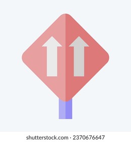 Icon One Way Traffic. related to Road Sign symbol. flat style. simple design editable. simple illustration