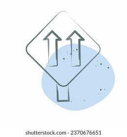 Icon One Way Traffic. related to Road Sign symbol. Color Spot Style. simple design editable. simple illustration