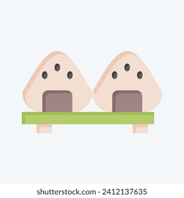 Icon Onigiri. related to Sakura Festival symbol. flat style. simple design editable. simple illustration