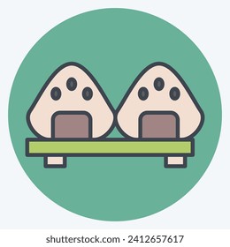 Icon Onigiri. related to Sakura Festival symbol. color mate style. simple design editable. simple illustration