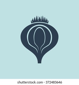 Icon of Onion. EPS-10.