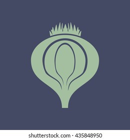 Icon of Onion. Eps-10.