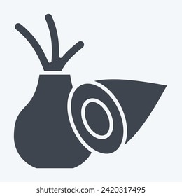 Icon Onion. related to Vegan symbol. glyph style. simple design editable. simple illustration