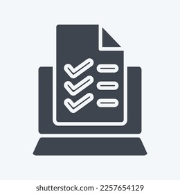 Icon Onlie Test. related to Education symbol. glyph style. simple design editable. simple illustration