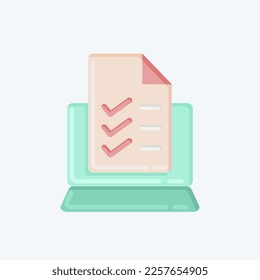 Icon Onlie Test. related to Education symbol. flat style. simple design editable. simple illustration