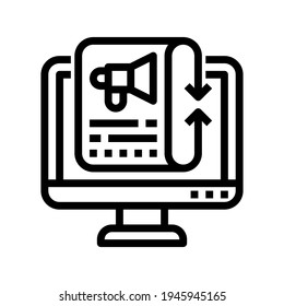Icon Online Advertising With Style Outline