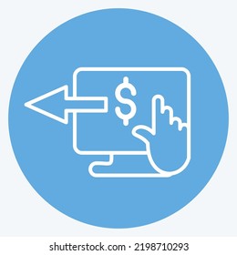 Icon Online Banking. suitable for education symbol. blue eyes style. simple design editable. design template vector. simple illustration