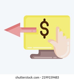 Icon Online Banking. suitable for education symbol. flat style. simple design editable. design template vector. simple illustration