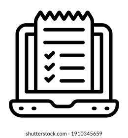 Symbol für Online-Rechnung, lineares Design