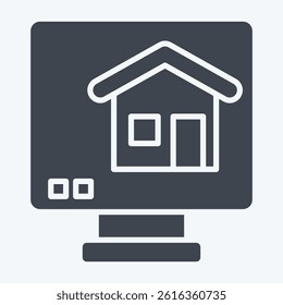Icon Online Blue Print. related to Civil Engineering symbol. glyph style. editable