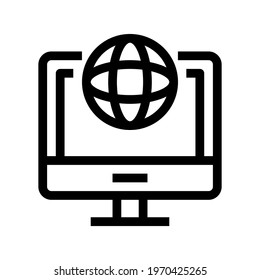 Icon Online Business With Style Outline