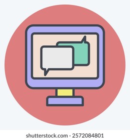 Icon Online Chat. related to Dropshipping symbol. color mate style. design editable