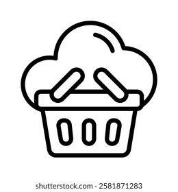 Icon for online or cloud based shopping