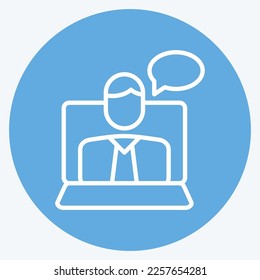 Icon Online Consutan. related to Education symbol. blue eyes style. simple design editable. simple illustration