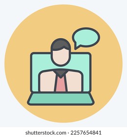 Icon Online Consutan. related to Education symbol. color mate style. simple design editable. simple illustration
