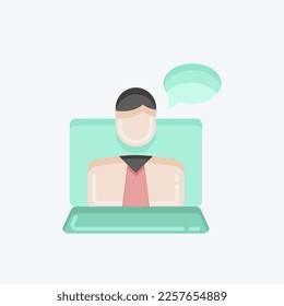 Icon Online Consutan. related to Education symbol. flat style. simple design editable. simple illustration